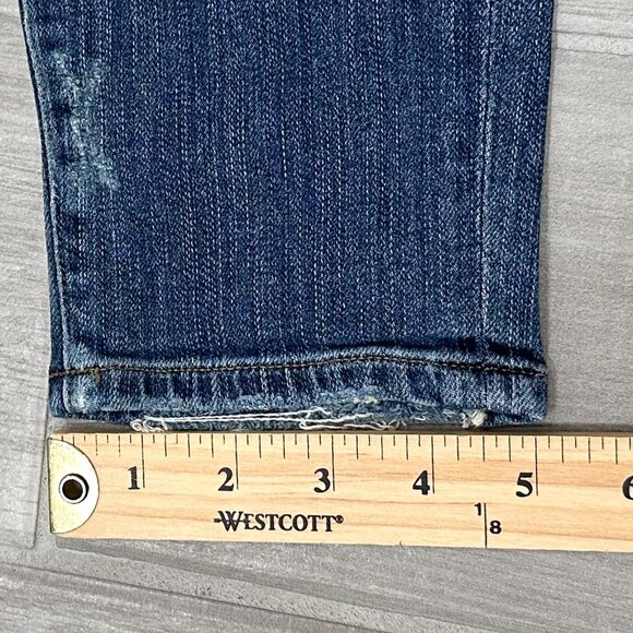 Agolde Sophie Mid-Rise Distressed Skinny Crop Jeans in Santa Fe Blue Size 26 - Picture 15 of 16